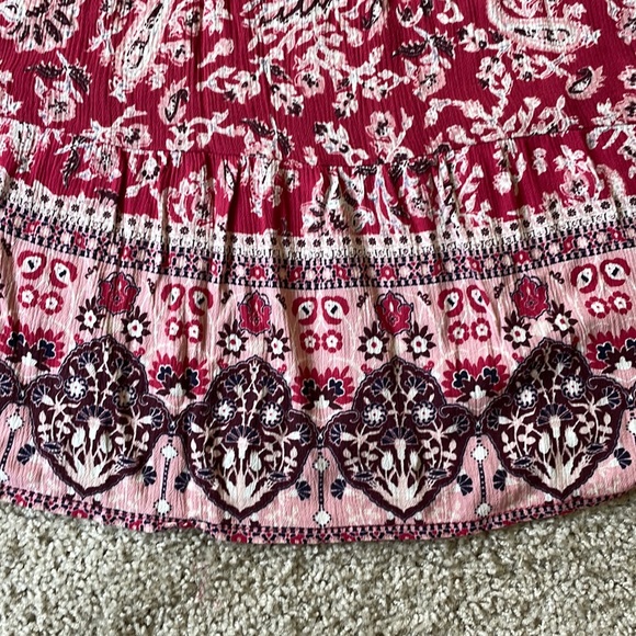 Knox Rose peasant blouse with crimson paisley pattern - size M - Picture 3 of 5